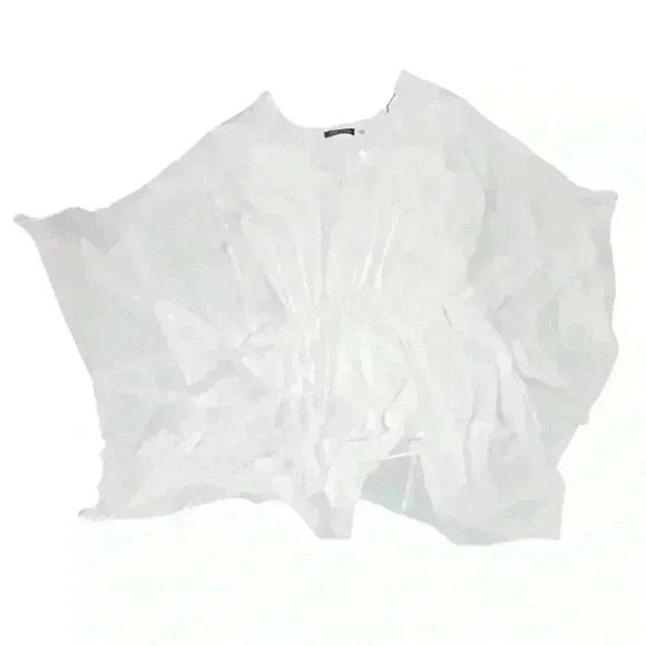 Josie Natori silky soft Caftan Top $395 new white cream - Picture 2 of 5